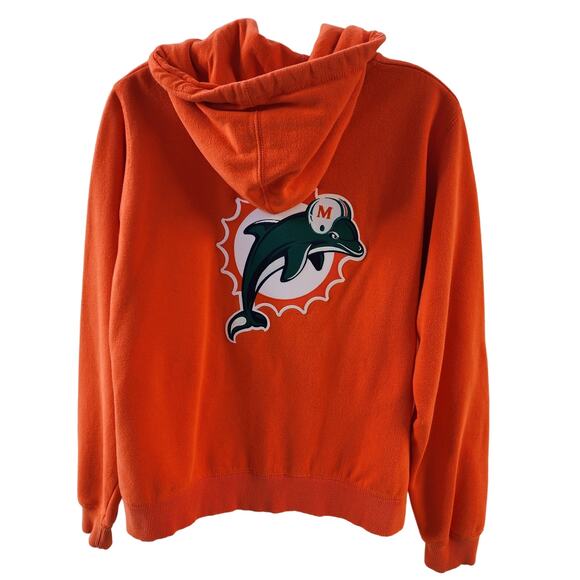 NFL Tops - Miami Dolphins NFL Pro Line Orange Zip-up Fleece Hoodie Sweatshirt sz M Unisex